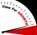 Time For Growth Message Representing Increasing Or Rising Stock Photo