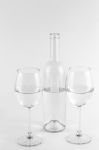 Isolated Bottle And Glasses Stock Photo