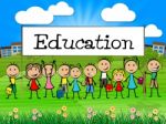 Education Banner Represents Training Kid And College Stock Photo