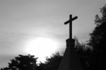 Silhouette Of Christian Cross Stock Photo
