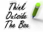Think Outside The Box Displays Creativity And Imagination Stock Photo