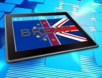 Brexit Tablet Shows Britain Web Www And Eu Stock Photo