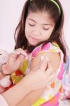Child Receiving An Injection Stock Photo