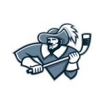 Musketeer Ice Hockey Mascot Stock Photo