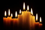 Line Of Candles Stock Photo