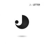 Black Circle Sign And Creative J-letter Icon Abstract Logo Stock Photo