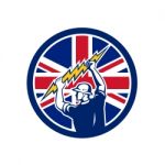 British Electrician Union Jack Flag Icon Stock Photo