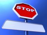 Stop Sign With Blank Copyspace For Message Stock Photo