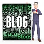Blog Sign Indicates Web Site And Blogger 3d Rendering Stock Photo