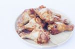 Grilled Chicken Wings Isolated On White Background Stock Photo