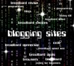 Blogging Sites Means Online Weblog And Word Stock Photo