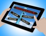 Insurance Tablet Mean Claim Excess Contract And Policy Stock Photo