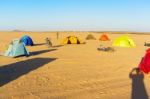 Camp In The Desert In Egypt Stock Photo