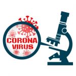 Microscope With Coronavirus Stock Photo