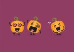 Funny Pumpkin Character Stock Photo