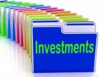 Investments Folders Show Financing Investor And Returns Stock Photo