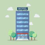 Hotel Building In Flat Style Stock Photo