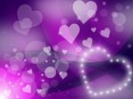 Glow Hearts Indicates Valentine Day And Abstract Stock Photo