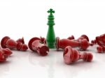 Chess Pieces With King Stock Photo