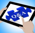 Q&a Tablet Shows Site Questions Answers And Information Stock Photo