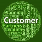 Customer Word Indicates Shopper Buyers And Client Stock Photo