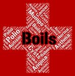 Boils Word Indicates Ill Health And Ailment Stock Photo