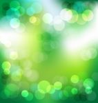 Green Abstract Background With Bokeh Lights Stock Photo