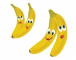 Banana Face Expressions Stock Photo