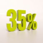 Percentage Sign, 35 Percent Stock Photo