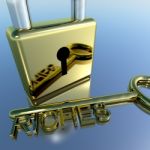 Padlock With Riches Key Stock Photo