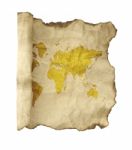 Ancient Scroll Map Stock Photo