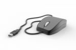 Computer Mouse With Cable On White Background Stock Photo