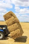 Haystack On Tractor Stock Photo