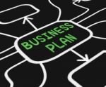 Business Plan Diagram Means Goals And Strategies For Company Stock Photo