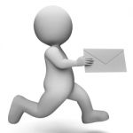 Email Message Represents Communicate Communication And Man 3d Re Stock Photo