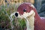 Otter Built From Lego Bricks At The London Wetland Centre Stock Photo