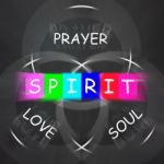 Spiritual Words Displays Prayer Love Soul And Spirit Stock Photo
