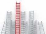 Up Ladders Represents Overcome Obstacles And Blocked Stock Photo