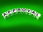 Approval Blocks Show Validation Acceptance And Approved Stock Photo