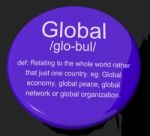 Global Definition Button Stock Photo
