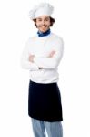 Confident Young Chef Posing In Uniform Stock Photo
