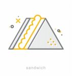 Thin Line Icons, Sandwich Stock Photo