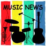 Music News Means Social Media And Audio Stock Photo