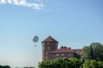 Hot Air Balloon Near Wawel  Castle Complex In Krakow Stock Photo
