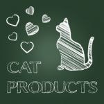 Cat Products Means Purchases Buy And Shopping Stock Photo