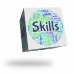 Skills Word Shows Skilled Words And Expertise Stock Photo
