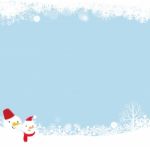 Snowman Isolated On Blue Stock Photo