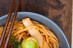 Hand Pulled Ramen Noodles Stock Photo