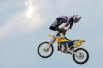 Stunt Motorcyclist At The Hop Farm In Kent Stock Photo