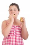 Girl Eating Chips Stock Photo